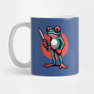 Little frog holding a knife Mug